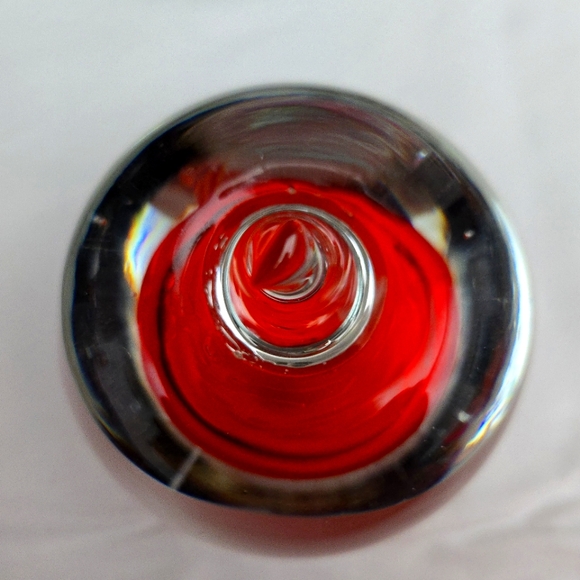 Handblown Crystal Apple Paperweight - Picture 4 of 4